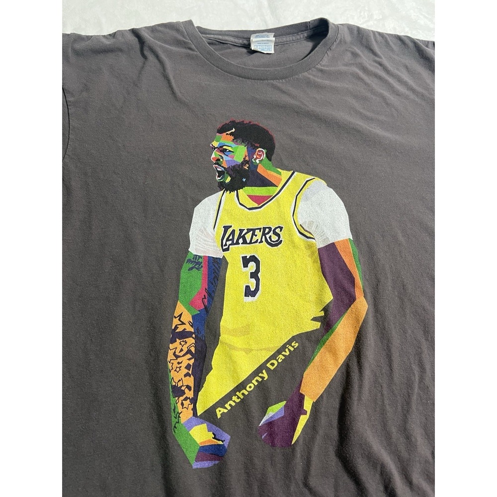 Delta Ringspun Anthony Davis Lakers Black Graphic Crew Neck T-Shirt 2XL